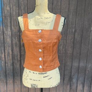 Banana Republic Tan Button-Front Tank Top